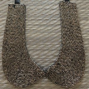 Beaded collar with satin ribbon